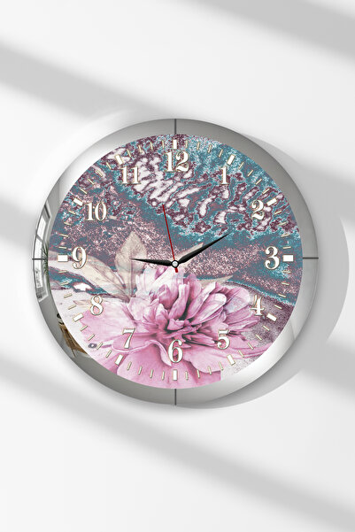 Zevahir Mobilya Dekorasyon Ceas de perete rotund din MDF cu tematică de flori...