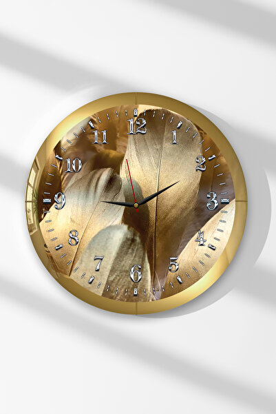 Zevahir Mobilya Dekorasyon Ceas de perete rotund din MDF cu tematică pene, cu...