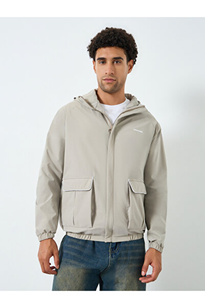 Styli Men Oversized Fit Hooded Windbreaker Jacket