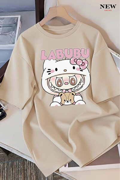 New Shine تي شيرت مطبوع بتصميم لابوبو للجنسين