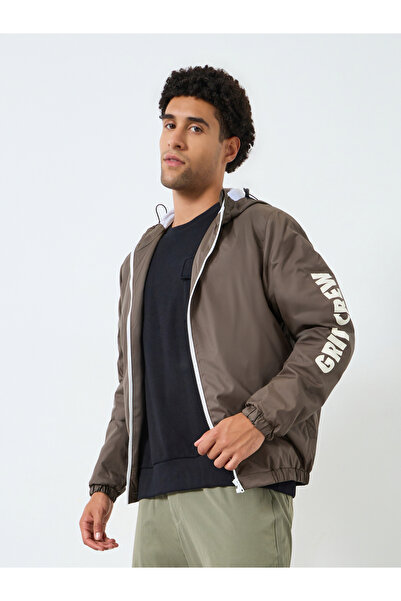 Styli Men Oversized Fit Printed Windcheater Jacket