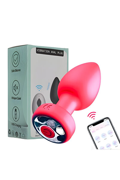 cribeau Dispozitiv de Masaj Anal cu Control prin Aplicatie, 10 Moduri, USB, Rezistent la Apa, Rosu