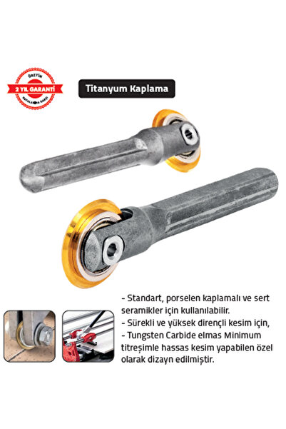 Tomax GRANİT - SERAMİK KESME ELMASI SAPLI 22 mm TİTANİUM