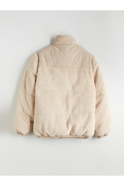 LC Waikiki Mock Neck Men's Plush Puffer Coat