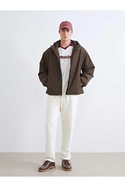 LC Waikiki Brown Comfortable Fit Hooded Men's Coat