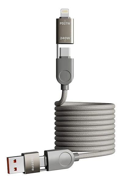 The Bros كابل شحن مغناطيسي USB-C 4 في 1، سلك بيانات مضفر من النايلون بطول 4 أ...