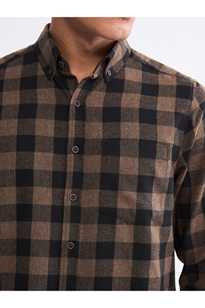 LC Waikiki Regular Fit Long Sleeve Plaid Gabardine Men's Shirt