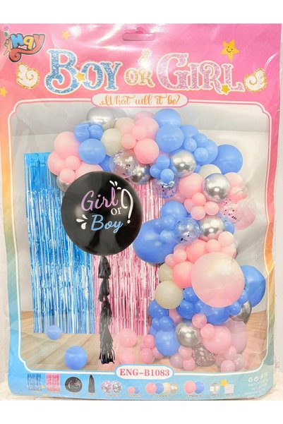 ENG PARTİ DÜNYASI 68 Piece Gender Reveal Balloon Concept - Baby Shower Set Eng-B1083