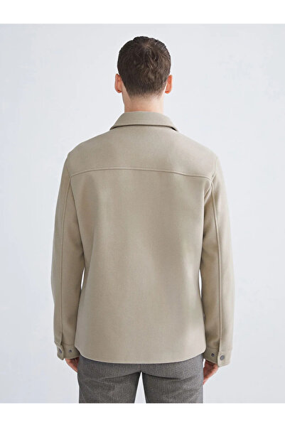 LC Waikiki Standard Shape Shirt Collar Men's Stamp Coat