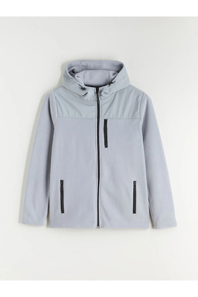 LC Waikiki Hooded Fleece Men's Zippered Sweatshirt