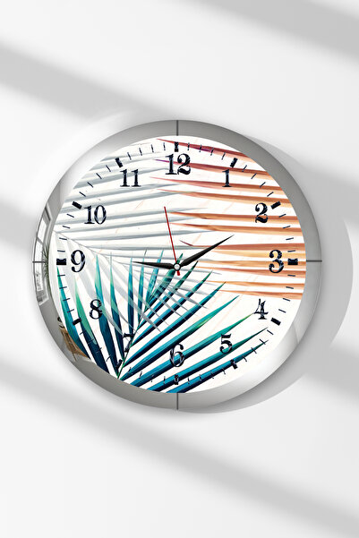 Zevahir Mobilya Dekorasyon Ceas de perete rotund din MDF cu tematică Tropical...