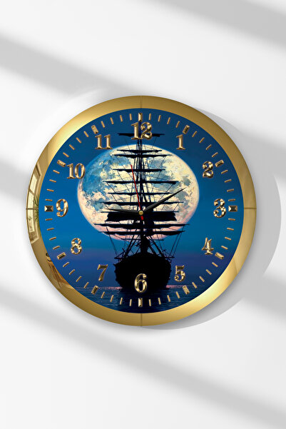 Zevahir Mobilya Dekorasyon Ceas de perete rotund din MDF cu tematică a navei ...