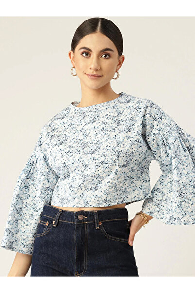RUE COLLECTION By Styli Women Floral Print Cotton Crop Top