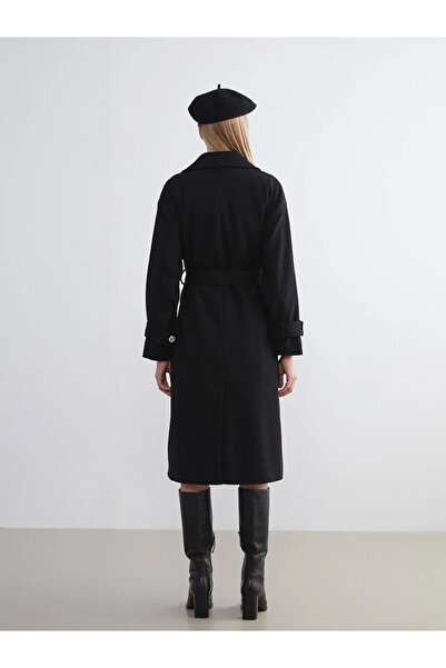 LC Waikiki Double Breasted Collar Women's Stamp Coat