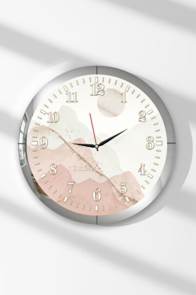 Zevahir Mobilya Dekorasyon Silver Framed Abstract Clock Themed Round Mdf Wall...