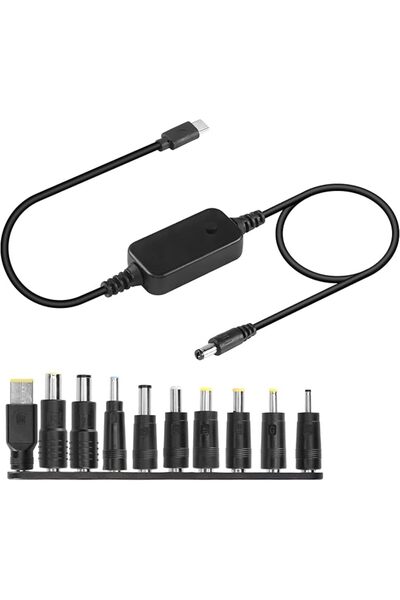 The Bros كابل محول USB-C إلى DC PD، جهد خرج قابل للتعديل 5 فولت - 9 فولت - 12...