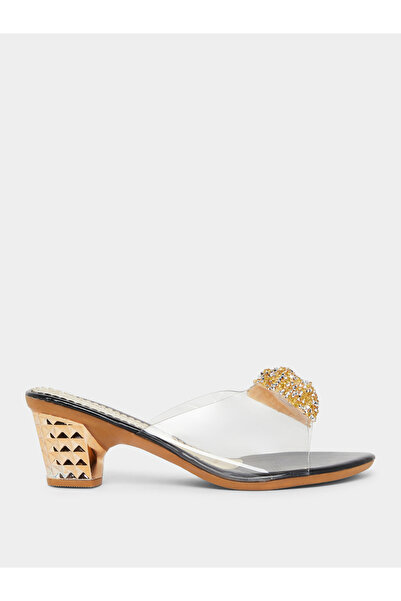 Take Two By Styli Embellished Bow Transparent Strap Sandals