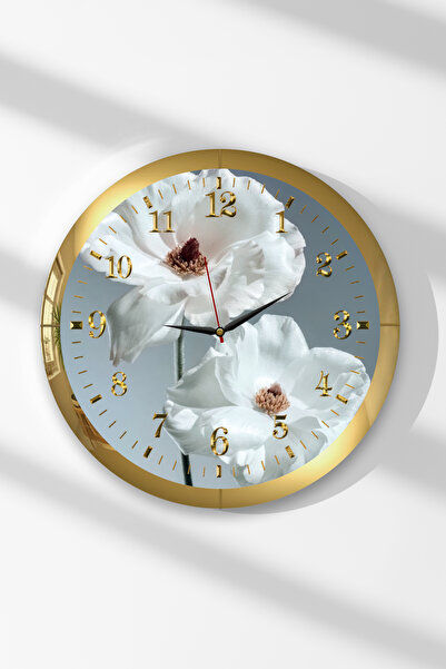 Zevahir Mobilya Dekorasyon Ceas de perete rotund din MDF cu tematică de flori...