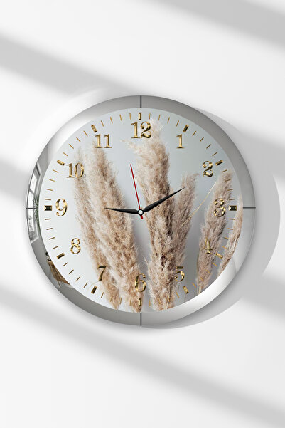 Zevahir Mobilya Dekorasyon Ceas de perete rotund din MDF cu tematică de grâu,...