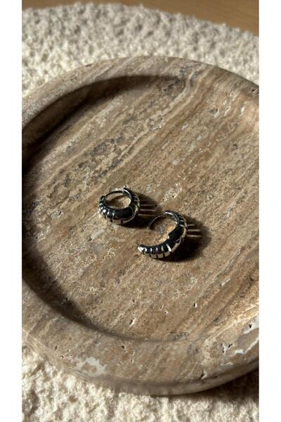 Küpe Style Non-Tarnish Steel Silver Color Thick Hoop Earrings – Modern Design