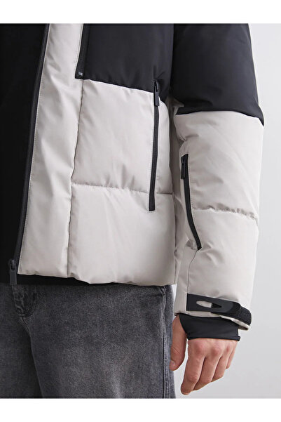 LC Waikiki Hooded Color Block Men's Puffer Jacket