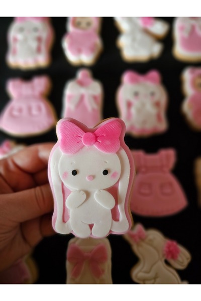 Mimosa Bakery Tavşan Konsept Yenidoğan Bebek Biberon Elbise Butik Kurabiye-20...