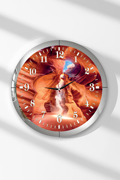 Zevahir Mobilya Dekorasyon Ceas de perete rotund din MDF cu tematică Canyon, ...