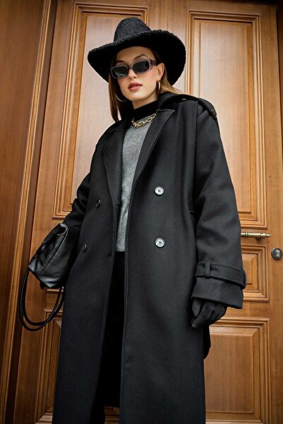 kıyı export Beige Belted New Season Lined Premium Quality Women's Cashmere Coat