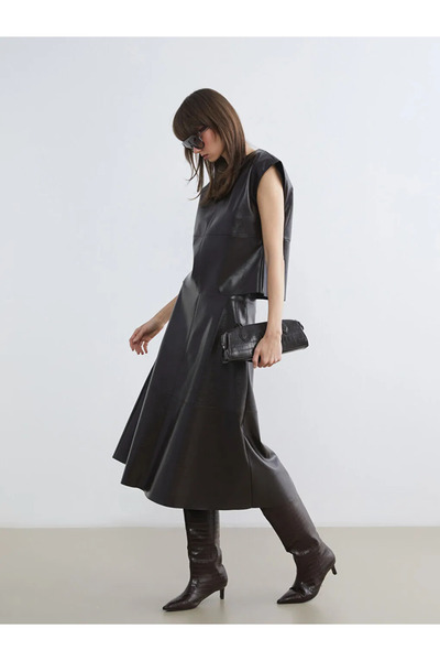 LC Waikiki A-Line Leather-Look Skirt with Zipper at the Waist