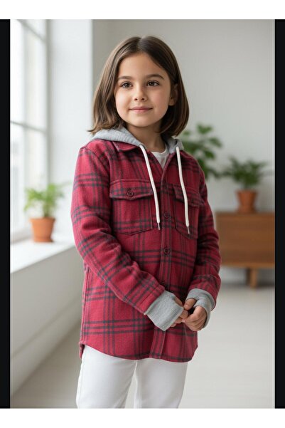Gala cămașă pentru copii unisex kareli cu glugă