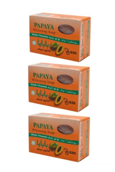 RDL 3 pieces of papaya soap for skin whitening, 135 grams