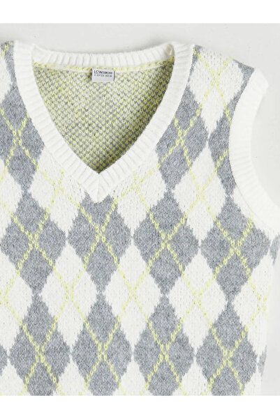 LC Waikiki Екру пуловер с V-образно деколте за момичета