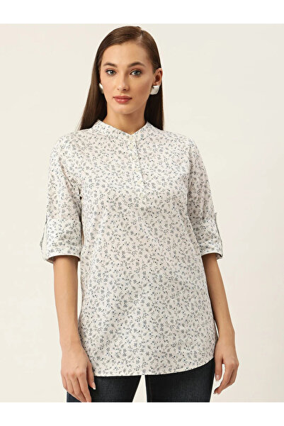 RUE COLLECTION By Styli بلوزة نسائية بأكمام قابلة للطي مزينة بطبعة زهور