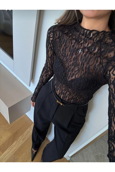 Moda Mistik Black Lace Blouse