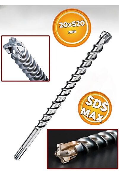 CMC Tools CMC2052 Sds Max Hilti Beton Beton Delme Matkap Ucu 20x520 mm 4 Elmaslı