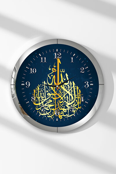 Zevahir Mobilya Dekorasyon Ceas de perete rotund din MDF cu rama argintie cu ...