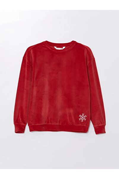 LC Waikiki Crew Neck Embroidered Long Sleeve Women's Pajamas Set