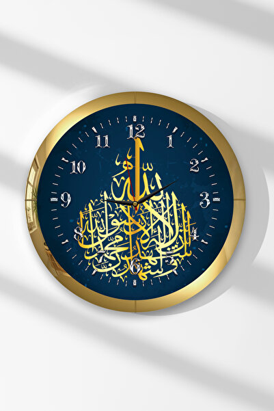 Zevahir Mobilya Dekorasyon Ceas de perete rotund din MDF cu rama aurie, cu cu...