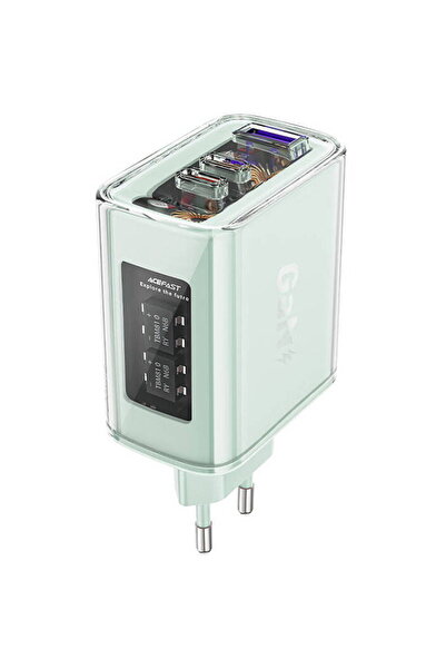 Acefast A45, tehnologie GaN, 65W, 1 port USB si 2 porturi USB C, functie de i...