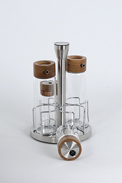 AROW Delmar Döner Standlı Salata Sosu Servis Seti // Yağdanlık//Baharatlık Seti