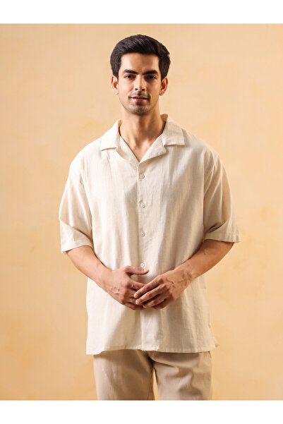 TRULOOM By Styli Men Solid Oversized Cotton Shirt