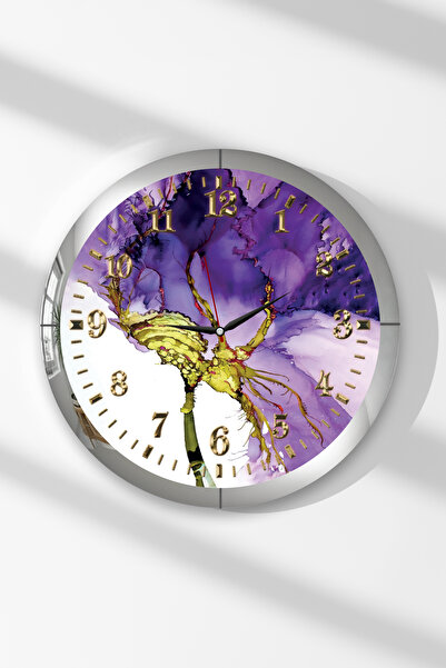 Zevahir Mobilya Dekorasyon Ceas de perete rotund din MDF cu tematică de flori...