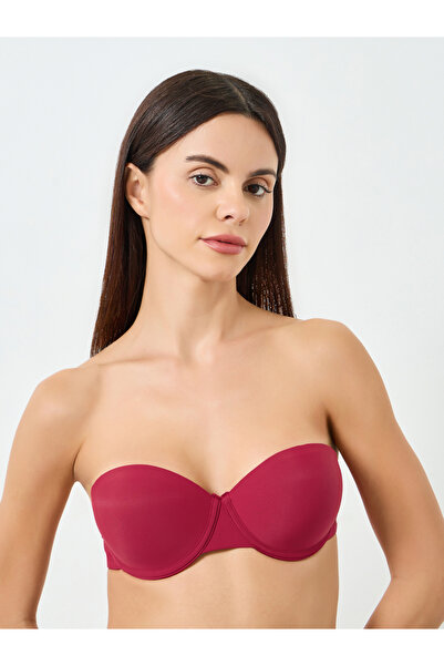 Take Two By Styli Solid Detachable Strap Padded Wired Bra with Transparent Sh...