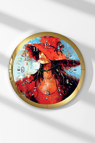 Zevahir Mobilya Dekorasyon Ceas de perete rotund din MDF cu tematică feminină...