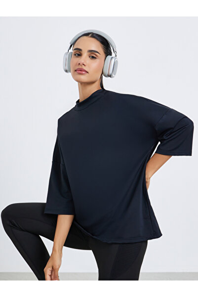 Styli Women Back Rubbed Logo Oversized Top