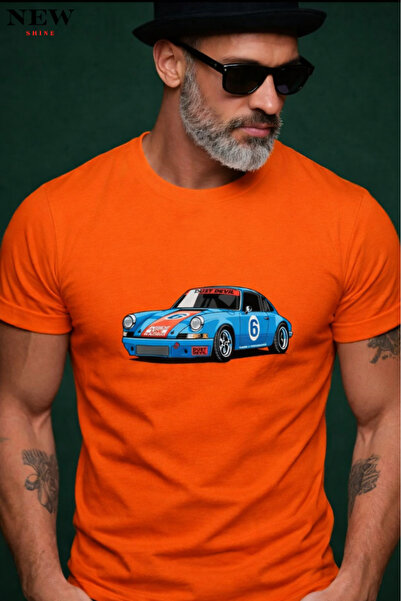 New Shine تي شيرت مطبوع عليه سيارة للجنسين