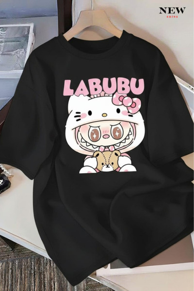 New Shine تي شيرت مطبوع بتصميم لابوبو للجنسين