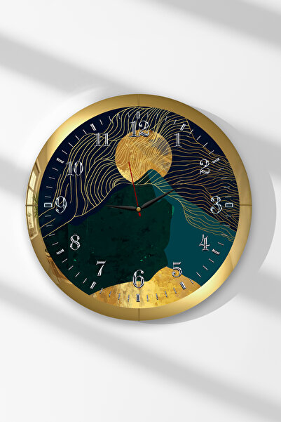 Zevahir Mobilya Dekorasyon Gold Framed Peak in the Dark Theme Round Mdf Wall ...