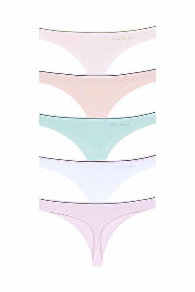 Dominant Kadın 5'li Paket Pamuklu Esnek Tanga Seti - Çok Renkli