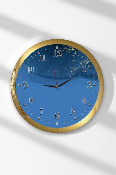 Zevahir Mobilya Dekorasyon Ceas de perete rotund din MDF cu tematică albastră...